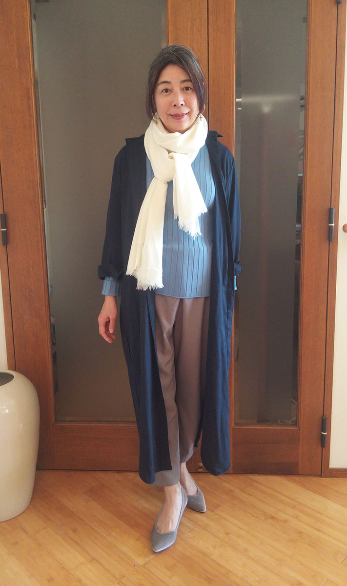 ストールの二重巻き