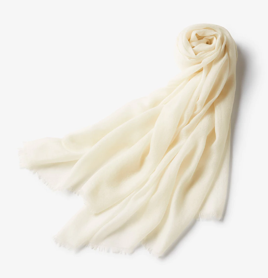 ホワイトカシミヤ・シアーストール オフホワイト