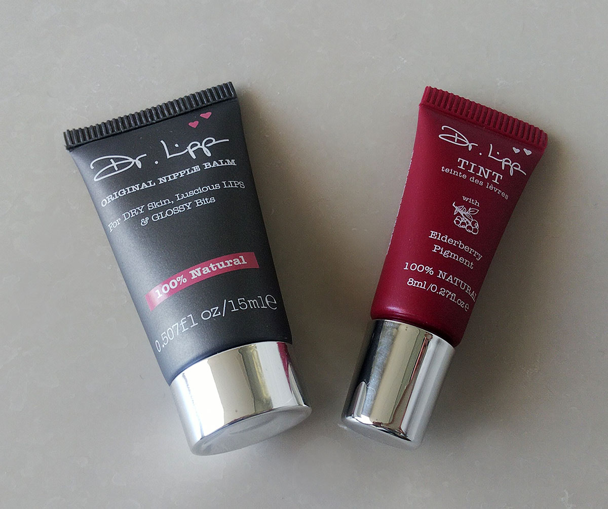 「Dr.Lipp リップ用 オリジナルニップルバーム」「Dr. Lipp 100% ナチュラル モイスチャライジング カラーリップ ティント」