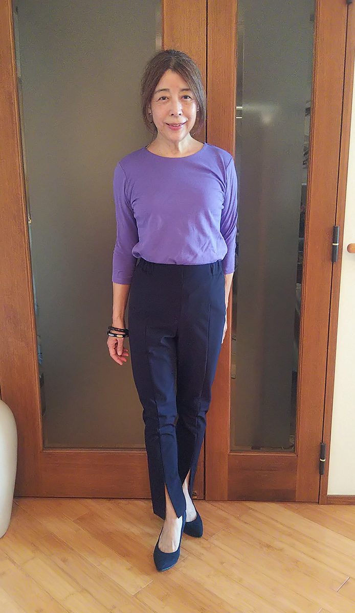 ドゥクラッセTシャツ・クルーネック7分袖とのコーデ