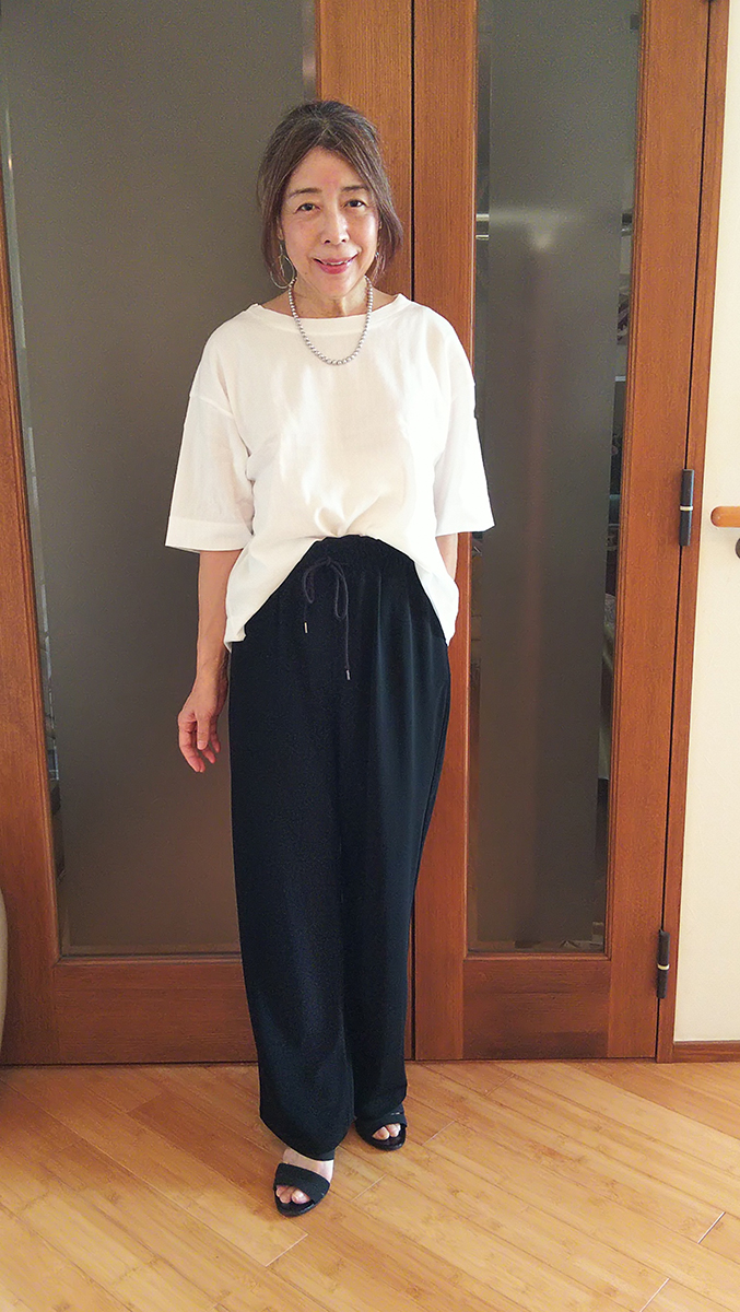 ゼログポンチストレッチパンツとのコーデ