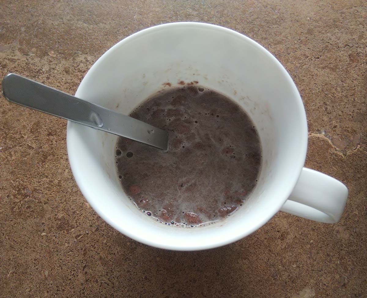 お湯に溶いたところ