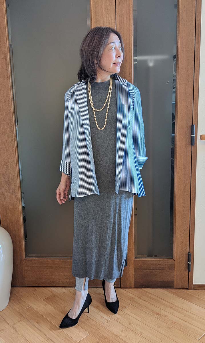 ハイネックニットワンピースとのコーデ