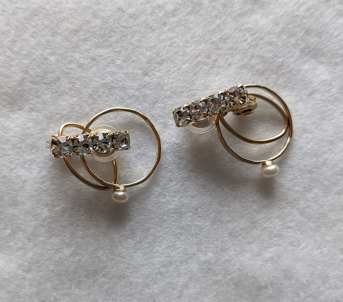 Ouca/マルチwayイヤリング ビジュー×パールフープ