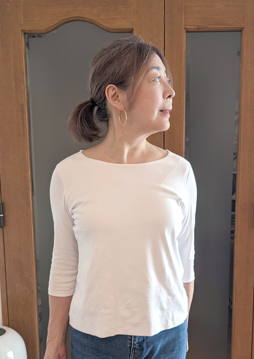  ドゥクラッセＴシャツ・ボートネック7分袖/58cm丈 