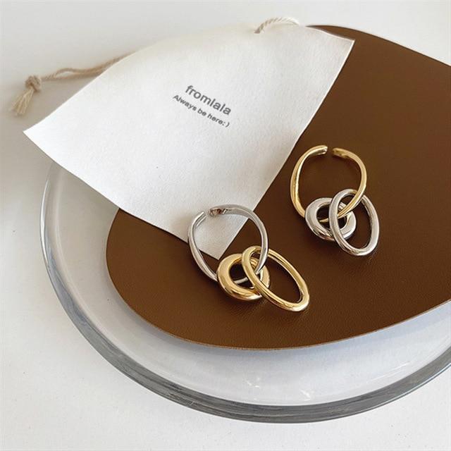 ツートーン3リング イヤーカフ