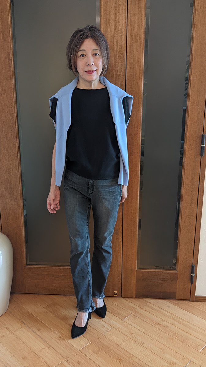 肩掛けしたところ