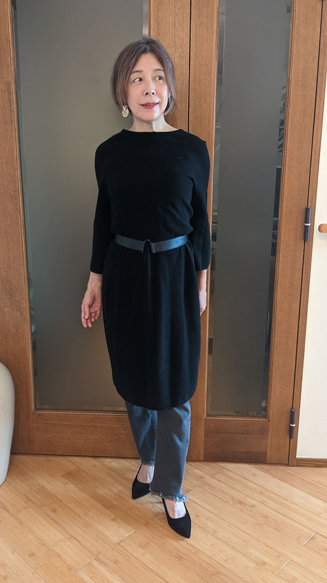 ニットワンピとのコーデ