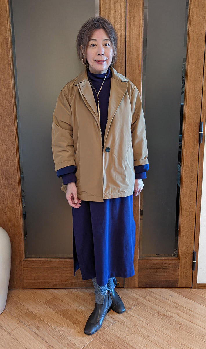 接結ストレッチ・チュニックワンピ