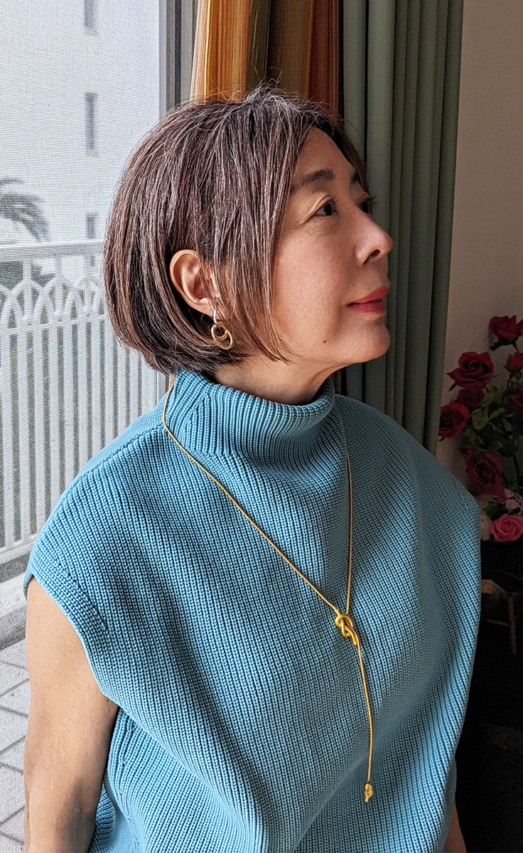 結び目 2wayロングネックレス ゴールド