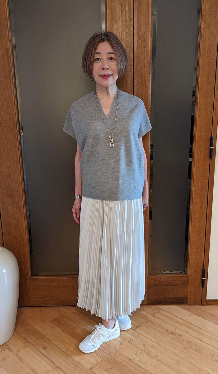 プリーツスカート85cm丈