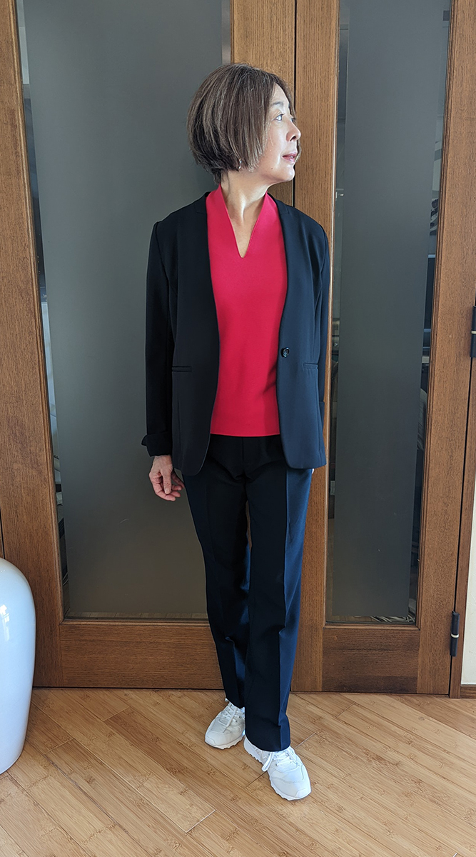 ストレッチファインノーカラージャケット