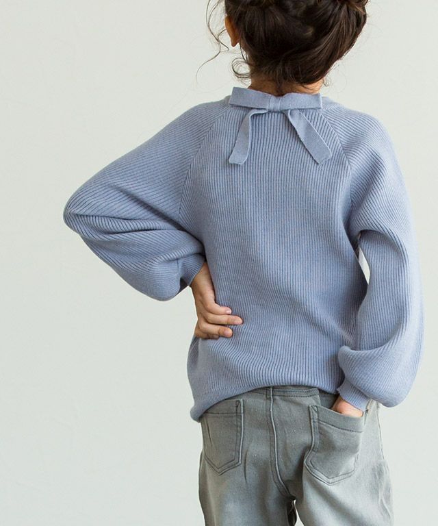 バックリボンリブニット 子ども用  