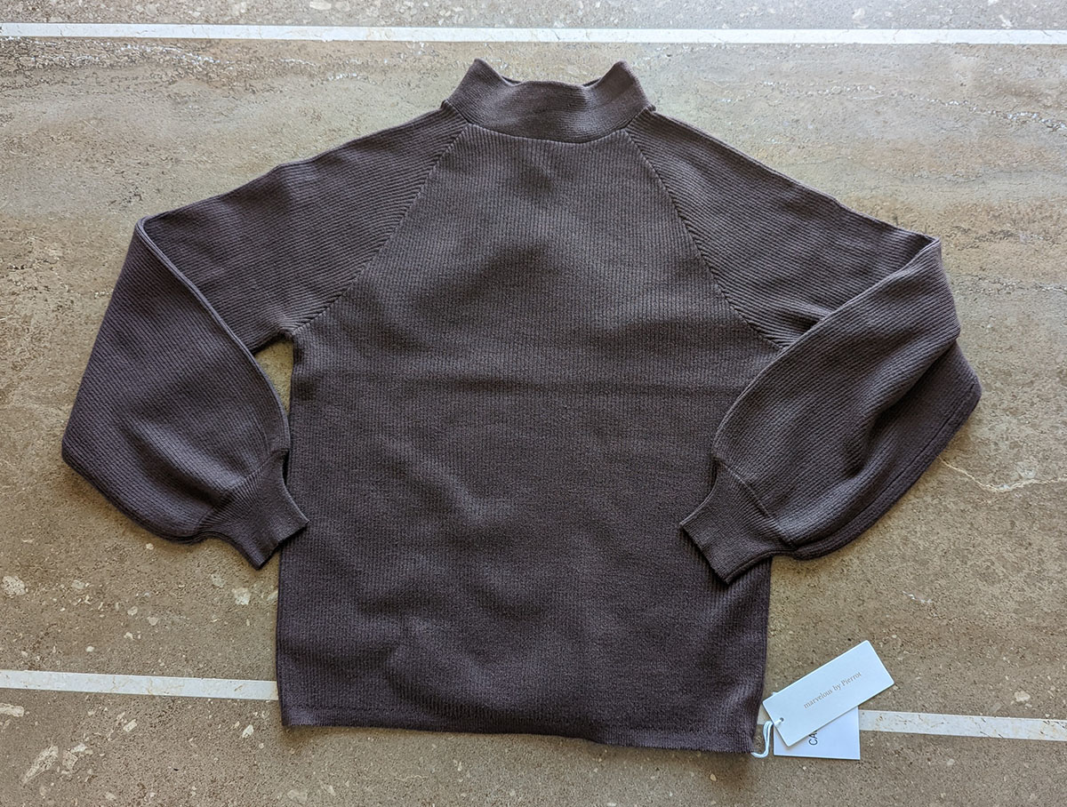 バックリボンリブニット　前