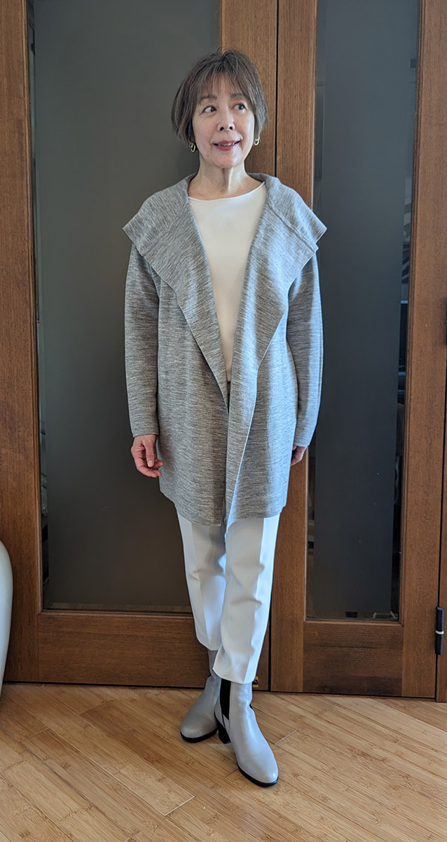 値下げ！ソージュ SOEJU ショートニットジャケット ライトグレー