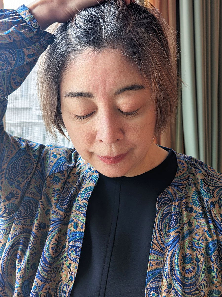 日焼け対策した額