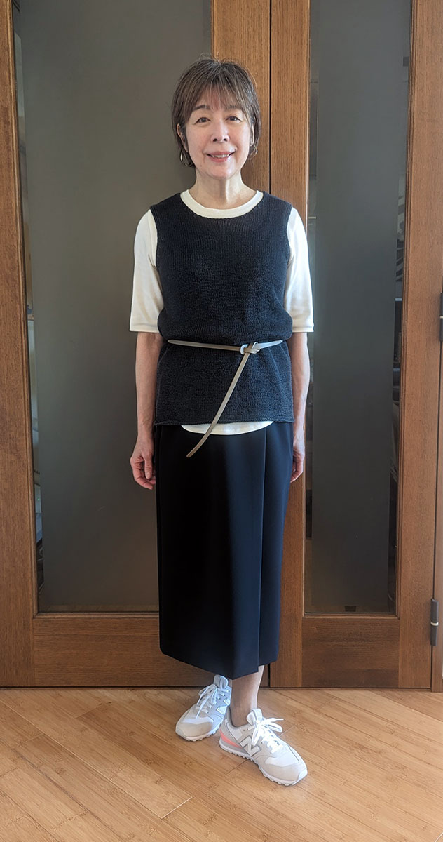 エルメスのジレを足したコーデ