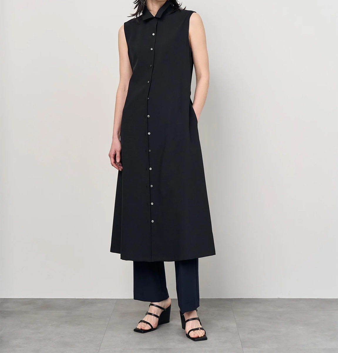 ソフトオックスノースリーブワンピース