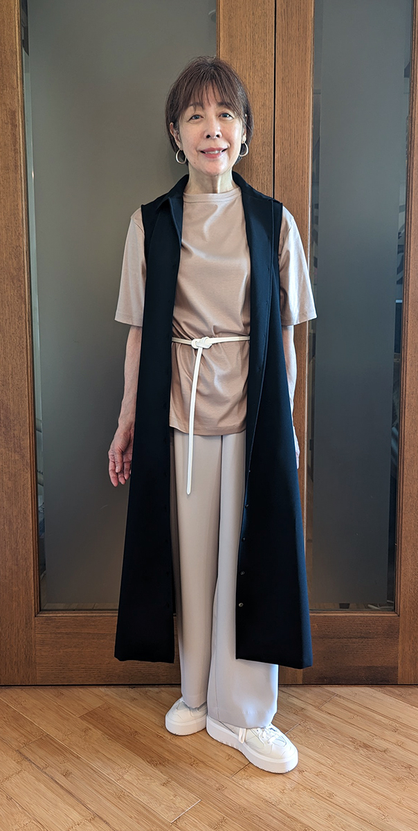 ロングベストとしてのコーデ