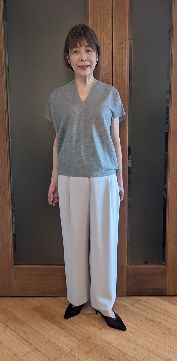 シアーショートスリーブコクーンニット