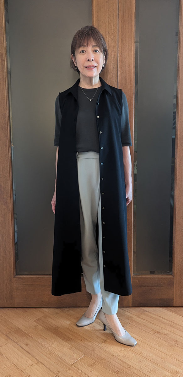 ソフトオックスノースリーブワンピース