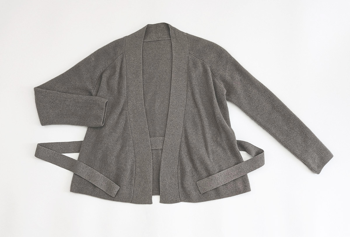 フォックス混ベルト付きカーディガン