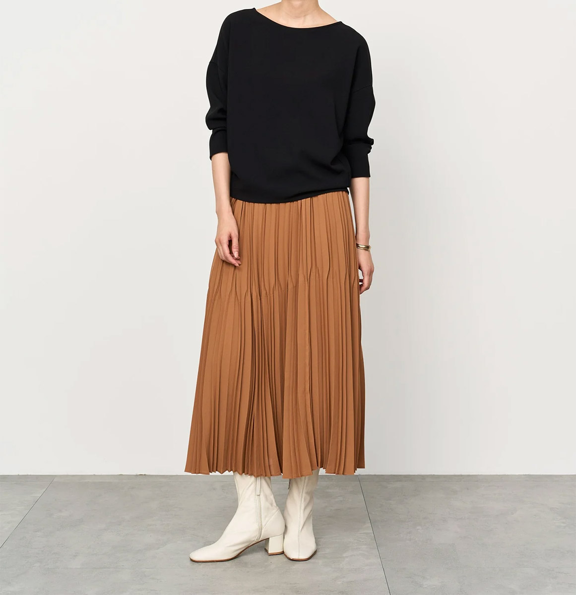 プリーツスカート85㎝丈 キャメル