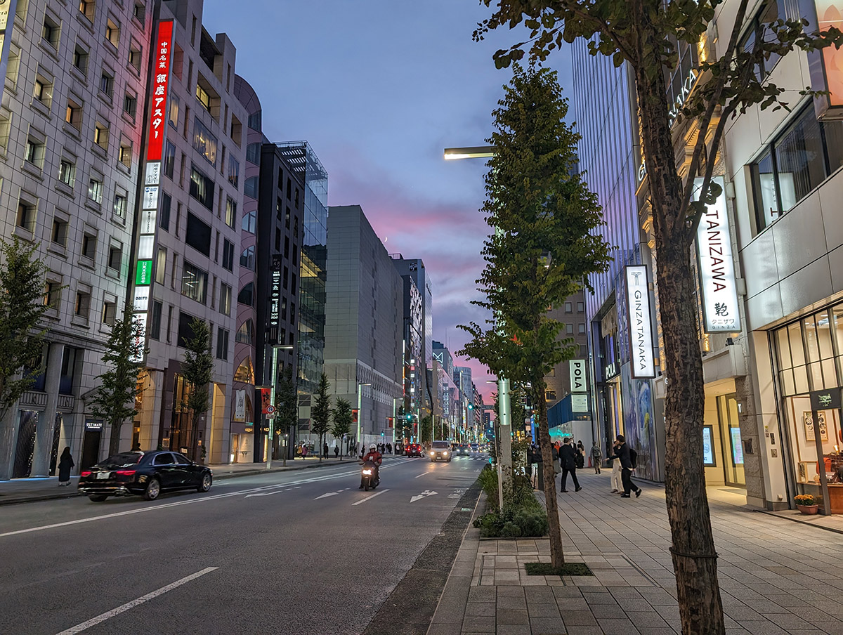 夕暮れの銀座