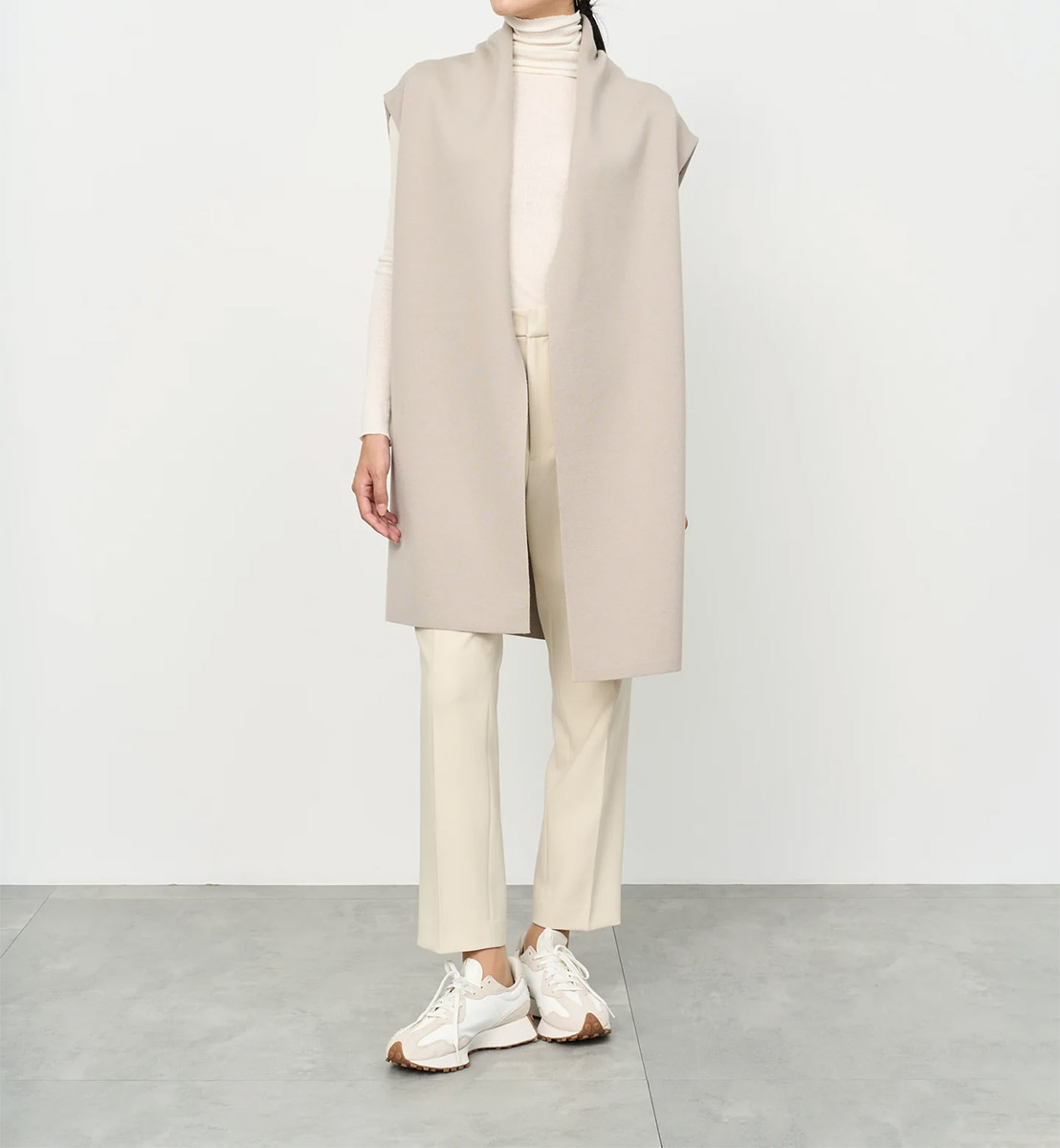 ウール混ニットジレ