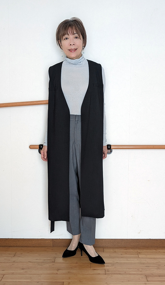 ウールライクロングジレ