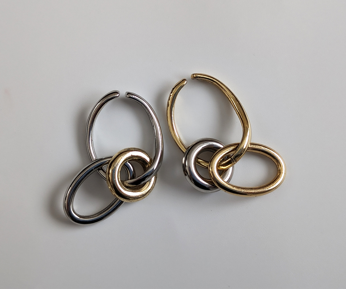 ツートーン3リング イヤーカフ