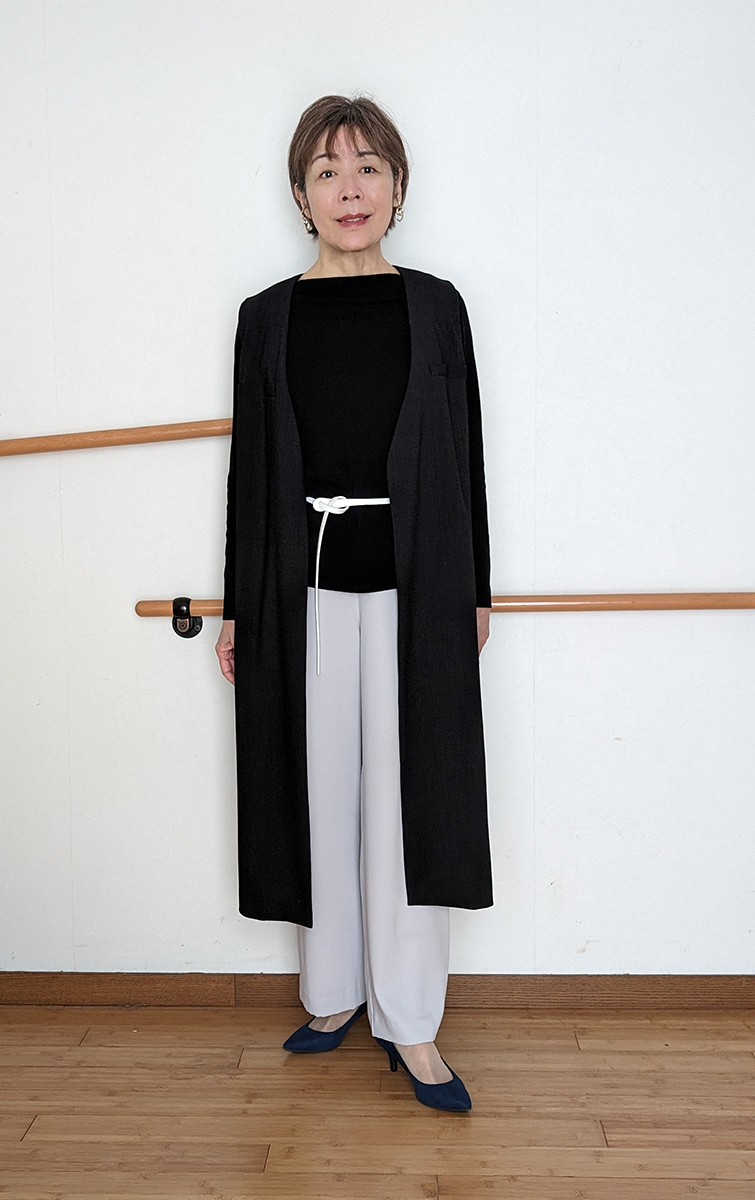 ウールライクロングジレをプラス