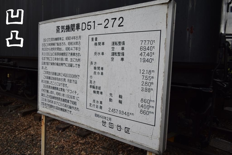 2017）D51形272号機＆ヨ5000形ヨ14740 世田谷公園 - 凹凸プラ陳列館