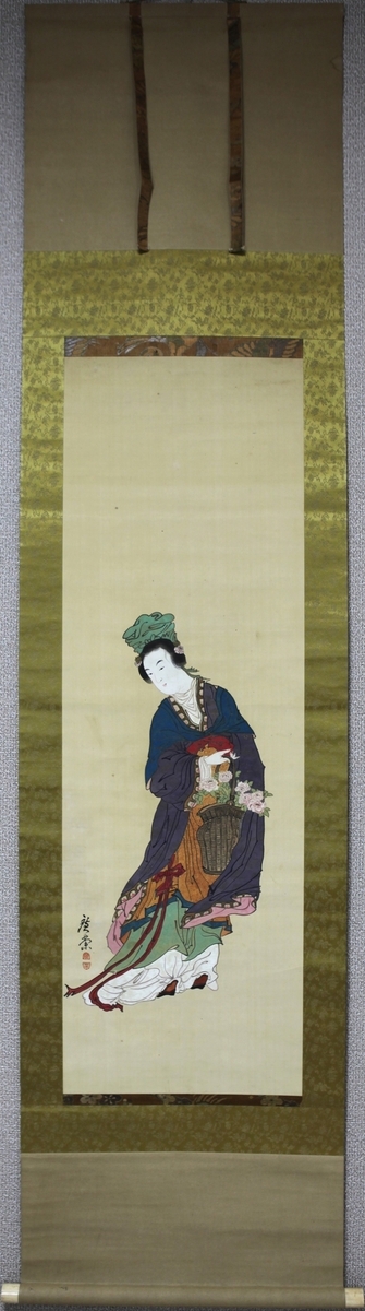 魚籃観音図 寺崎廣業筆 作品NO206 - 夜噺骨董談義