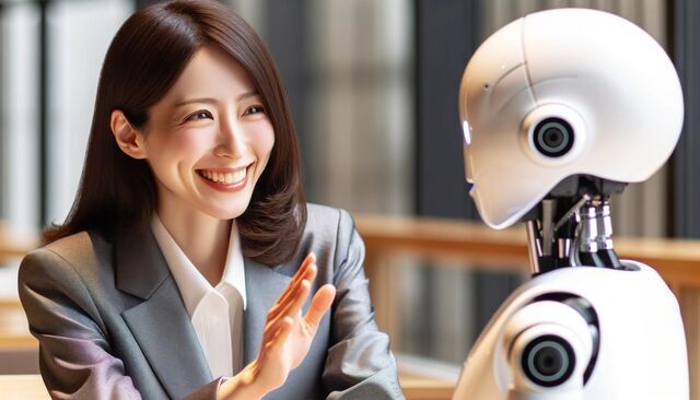 体と会話する女性