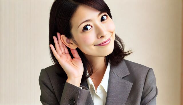 相手の話を聞く女性