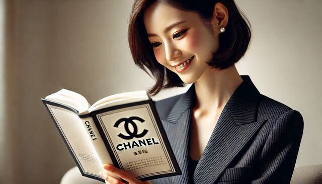 シャネルの本を読む女性