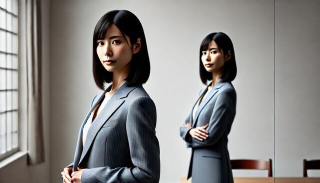 客観的に自分を見る女性