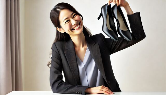 シンプルな靴の女性