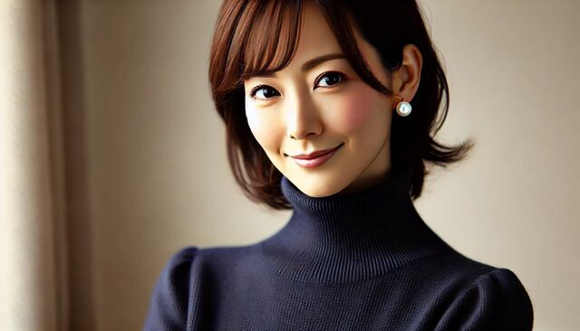 シンプルな装いの女性