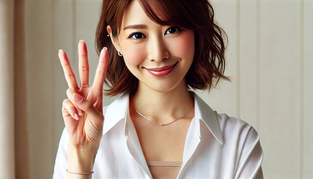 ３つのコツの女性