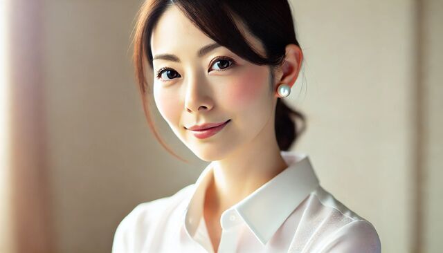 アクセサリーを付けている女性