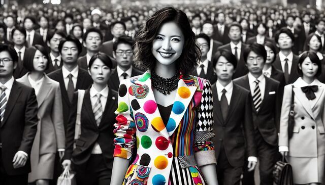 お気に入りの服を着る女性
