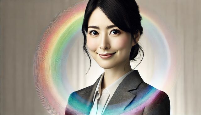 ５色の色の女性