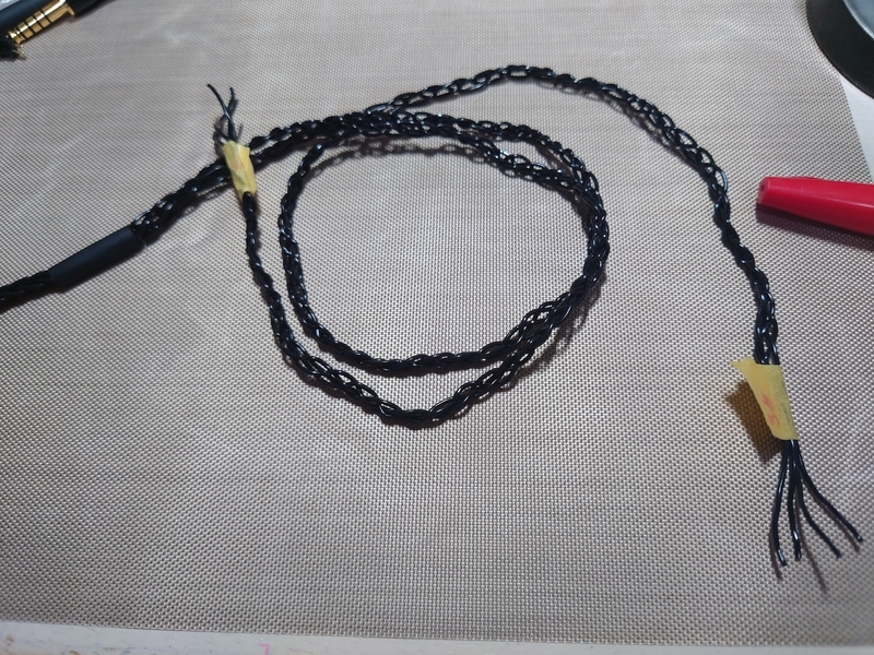 自作品4.4mm5極⇔4.4mm5極ミニミニケーブル8芯 GND結線有 自作品4.4mm5極⇔4.4mm5極ミニミニケーブル8芯 GND結線有