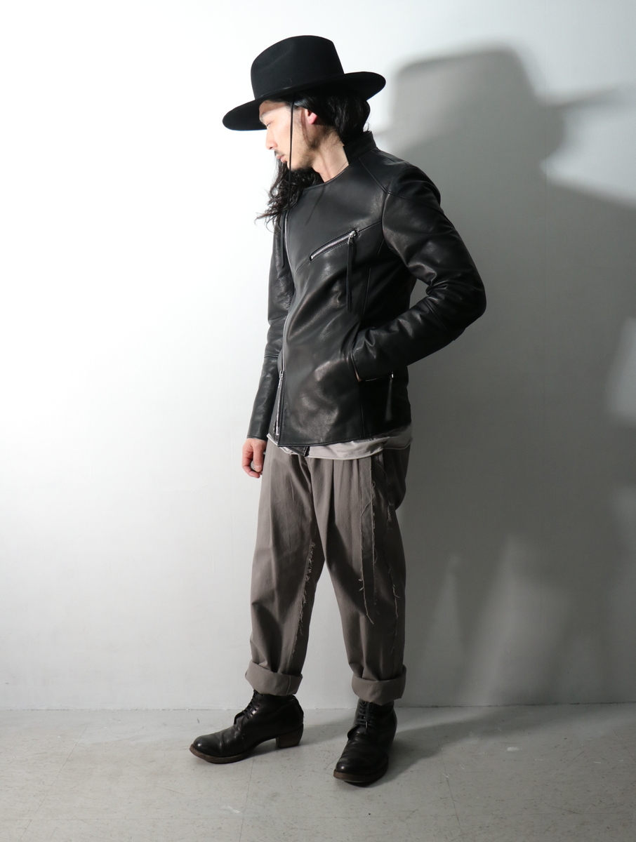 askyy ライダース 抽選販売 ASKYY / DOUBLE LEATHER RIDERS JACKET / BLK | ASKYY