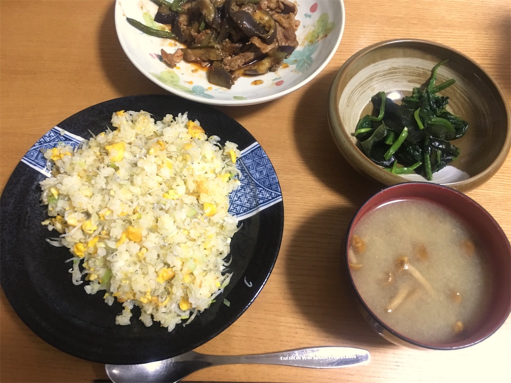 しらすの焼き飯 献立 晩ごはんメモ
