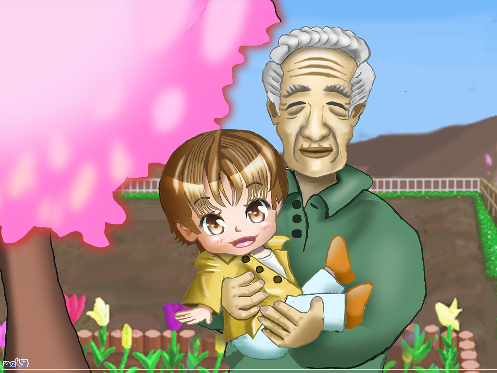 イラスト 爺孫 輝蔵とようちゃん リメイク P2k8 Blog Mini