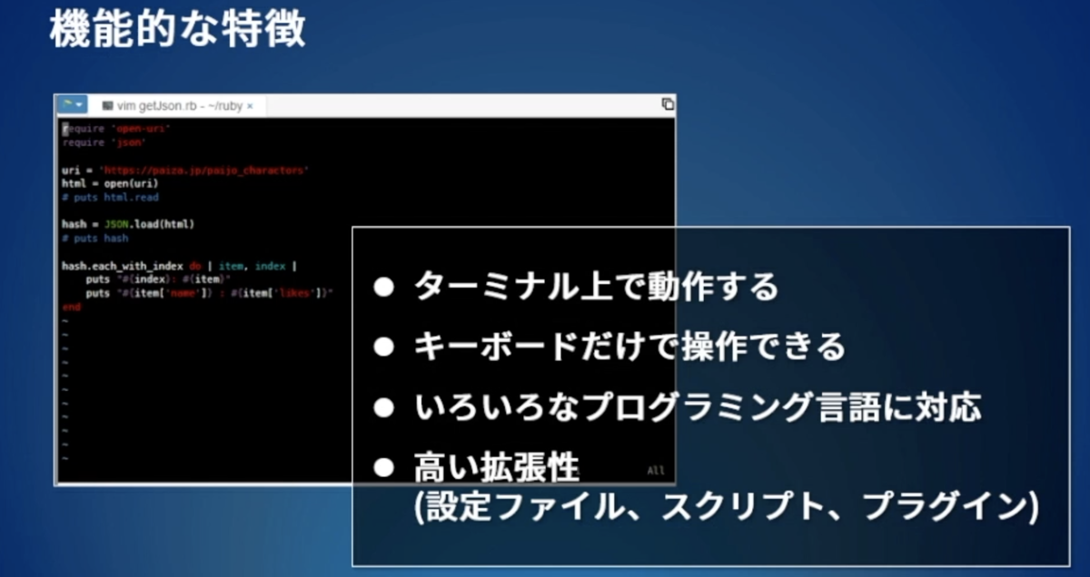 初心者がエディタvimを導入してみた