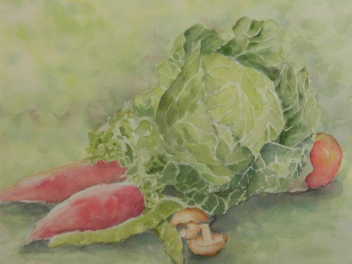 ✨新品✨　野菜　水彩画　冬野菜　絵画　（大きめ） ✨新品✨野菜水彩画冬野菜絵画（大きめ）